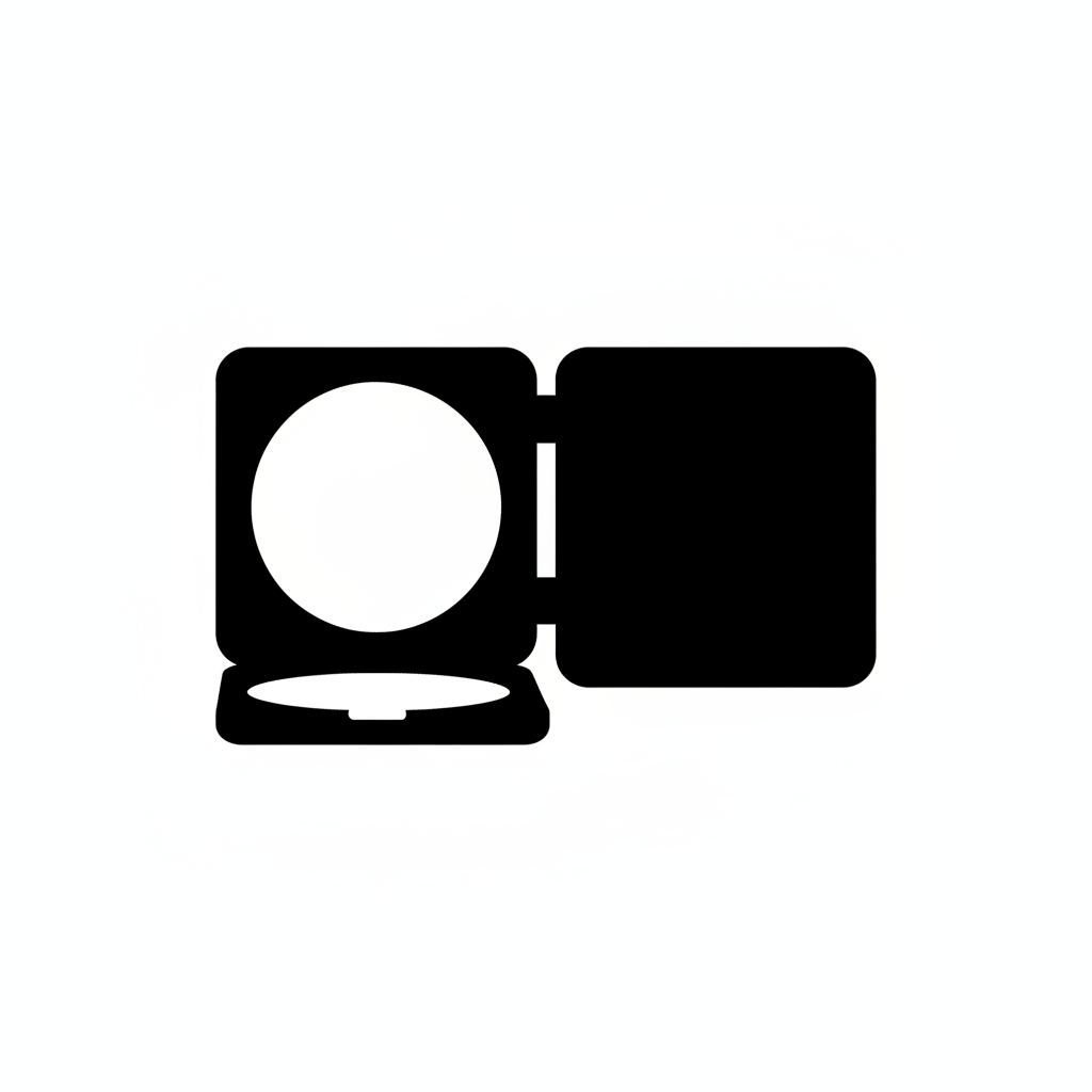 A compact makeup mirror silhouette icon